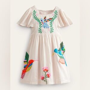 Mini Boden Flutter-Sleeve Appliqué Dress size 4/5